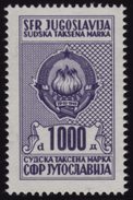 Yugoslavia - Revenue / Judaical Tax Stamp - 1000 Din - Service