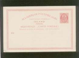 Post Card Carte Postale Entier Postal 10 Aur. Island Danmark Brjefspjald ,  Allsherjar Postfjelagid Neuve - Ganzsachen