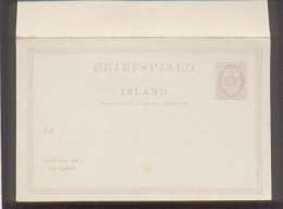 Post Card Carte Postale Entier Postal Double 8 Aur. Island Brjefspjald ,  + Svar Neuve - Postal Stationery