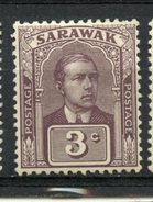 Sarawak 1923 3c Sir Charles Brooke Issue #53  MH - Sarawak (...-1963)