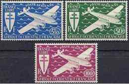 AFRIQUE OCCIDENTALE FRANÇAISE AOF Avion, Avion, Plane. Yvert N° PA 1/3 ** MNH - Flugzeuge