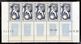 Polynésie  12 La Déclaration Des Droits De L'homme  Bloc De 5 Bas De Feuille Daté 26 11 58 Neuf * * TB  MNH - Unused Stamps