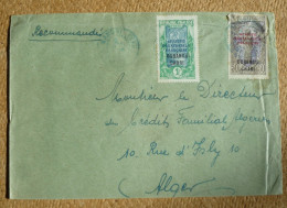 A.E.F Enveloppe Recommandée De Bangui Pour Alger Affranchissement Composé Oubangui Chari 1928 - Briefe U. Dokumente