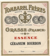 TOMBAREL . GRASSE . GERANIIUM BOUBON - Etiquettes