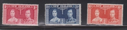 NEW ZEALAND Scott # 223-5 MH - King George VI Coronation Set - Ongebruikt