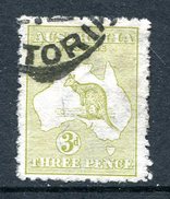 Australia 1913-14 Roos (1st Wmk.) - 3d Yellow-olive - Die I - Used (SG 5c) - Gebraucht