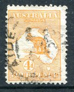 Australia 1913-14 Roos (1st Wmk.) - 4d Orange - Die II - Used (SG 6) - Used Stamps