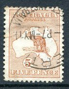 Australia 1913-14 Roos (1st Wmk.) - 5d Chestnut - Die II - Used (SG 8) - Closed Tear At Left - Gebraucht