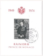 MONACO 1974 - Yv. BF 8 Obl. SUP  à 13% !  Cote= 9,30 EUR - Rainier III Prince De Monaco 10f ..Réf.MON20412 - Blocs