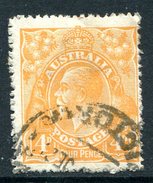 Australia 1914-20 KGV Heads (2nd Wmk.) - 4d Orange Used (SG 22) - Used Stamps