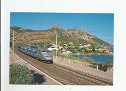ANTHEOR (VAR) 559 PASSAGE D'1 TGV PSE EN GARE AVEC EN FOND DE DECOR LE MASSIF DE L'ESTEREL 09 2001 - Antheor