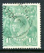 Australia 1918-23 KGV Heads (2nd Wmk.) - 1½d Green Used (SG 61) - Usati