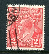 Australia 1918-23 KGV Heads (2nd Wmk.) - 2d Bright Rose Scarlet Used (SG 63) - Usados