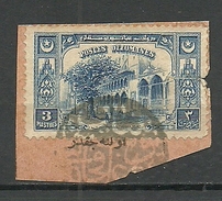 Turkey; 1920 London Printing Postage Stamp 3 K. Negative Postmark "Bünyan Posta Ve Telgrafhanesi 1329" - Gebraucht
