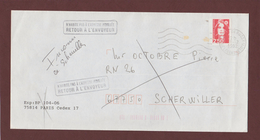 3 - 2720 De 1991 - Adresse Fantaisiste - M. OCTOBRE à SCHERWILLER. 67 - Retour Cachet De Scherwiller - Voir 2 Scannes - Usati