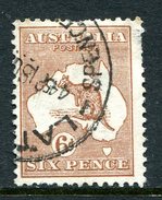 Australia 1923-24 KGV Roos (3rd Wmk.) - 6d Chestnut - Die IIB - Used (SG 73) - Gebruikt