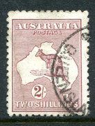 Australia 1923-24 KGV Roos (3rd Wmk.) - 2/- Maroon - Die II - Used (SG 74) - Crease At Left - Oblitérés