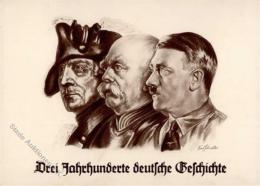 Hitler Der Alte Fritz Bismarck Sign. Schuller, Fred WK II   Künstlerkarte I-II (fleckig) - Ohne Zuordnung