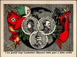 MUSSOLINI-HITLER WK II - Prop-Ak ROM 1937 Mit Franco - Künstlerkarte Sign.S.Scalia I - Non Classificati