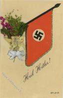 FAHNE/STANDARTE WK II - Mit Blume - Heil Hitler! (keine Ak) I-II - Ohne Zuordnung