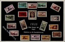 SAARBEFREIUNG 1935 WK II - Saar-Briefmarkenkarte I - Ohne Zuordnung