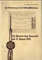 SAARBEFREIUNG 1935 WK II - Festpostkarte Zur Saarbefreiung I - Non Classificati