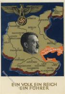 SUDETENLAND-BEFREIUNG 1938 WK II - Hitler-So-Karte Mit Aufgeklebter So-Vignette Nun Sind Wir Frei 1.10.1938" I" - Ohne Zuordnung