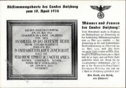 ÖSTERREICH-ANSCHLUSS 1938 WK II - Abstimmu Ngskarte SALZBURG Mit S-o 1938 I - Ohne Zuordnung