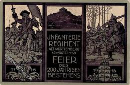 Regiment Inf. Regt. Alt Württemberg 3. Württ. Nr. 121 Künstlerkarte 1916 I-II (Ecke Abgestossen) - Regimente