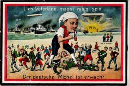 1914, Der DEUTSCHE MICHEL Ist Erwacht! Mit Zeppelin I Dirigeable - Ohne Zuordnung