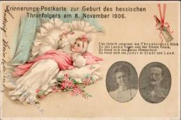 Adel Hessen Geburt Des Hessischen Thronfolgers  Lithographie 1906 I-II - Ohne Zuordnung