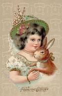 Hase Kind Ostern  Prägedruck 1909 I-II Paques - Non Classés