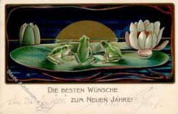 Frosch Seerosen Lithographie 1901 I-II Grenouille - Ohne Zuordnung