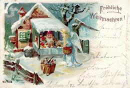 Engel Zwerg Spielzeug Weihnachten  Lithographie 1900 I-II (Eckbug, Abgestoßen) Noel Jouet Lutin Ange - Ohne Zuordnung