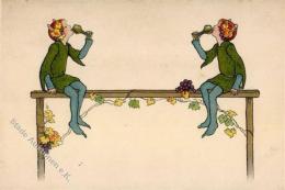 Wein Jugendstil  Künstlerkarte I-II Art Nouveau Vigne - Ohne Zuordnung