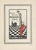 Tabak / Rauchen Zigarrenkisten Etiketten Ca. 27,5 X 20 Cm Excelsior Zwart P. Van Son & Co. Schachbrett Kunstdruck I- - Non Classificati