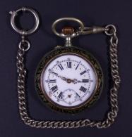 Uhren Taschenuhr Mit Kette Funktion Geprüft Kleiner Emaille Schaden Am Ziffernblatt I-II - Non Classificati