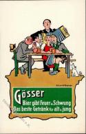 Bier Gösser Sign. Schmidbauer Künstlerkarte I-II Bière - Bierbeek