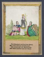 Freundschaftsbild Biedermeier Ca. 1820 Handcoloriert Passepartout Bild Ca. 6,0 X 8,5 Cm I-II - Non Classificati