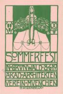 Kunstgeschichte München Sign. Atzenbeck, H. Akad. Architekten Verein Sommerfest 1910 Künstler-Karte I-II - Non Classificati