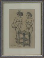 Kunst Erotik Zeichnung Sign. Zille Gerahmt 20,5 X 26,5 Cm II Erotisme - Ohne Zuordnung