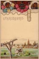 Jugendstil Strassbourg (67000) Frankreich Sign. Bastian, C. Künstlerkarte I-II Art Nouveau - Ohne Zuordnung