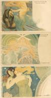 Jugendstil Sternzeichen Lot Mit 4 Künstler-Karten II (Reißnagellöcher) Art Nouveau - Ohne Zuordnung