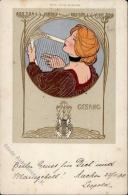 Jugendstil Frau Gesang Künstlerkarte 1898 I-II (fleckig) Art Nouveau - Non Classificati