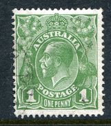 Australia 1926-30 KGV Heads (Wmk. Mult. Crown A) - P.13½ X 12½ - 1d Sage-green Used (SG 95) - Usados