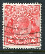 Australia 1926-30 KGV Heads (Wmk. Mult. Crown A) - P.13½ X 12½ - 2d Golden Scarlet - Die II - Used (SG 99) - Gebruikt