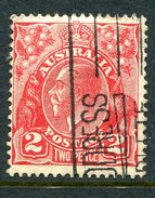 Australia 1926-30 KGV Heads (Wmk. Mult. Crown A) - P.13½ X 12½ - 2d Golden Scarlet - Die II - Used (SG 99) - Usados