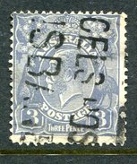 Australia 1926-30 KGV Heads (Wmk. Mult. Crown A) - P.13½ X 12½ - 3d Dull Ultramarine - Die I - Used (SG 100) - Used Stamps