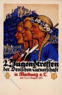 Turnen Marburg (3550) 2. Jugendtreffen Der Deutschen Turnerschaft Künstlerkarte I-II - Non Classés