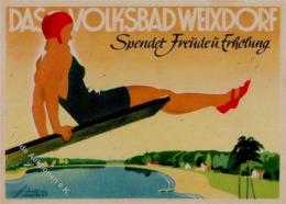 Schwimmen Weixdorf (O8104) Frau Volksbad Künstlerkarte I-II - Non Classificati